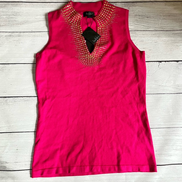 Belldini Fuchsia Top with Gold Studs nwt - Picture 2 of 7